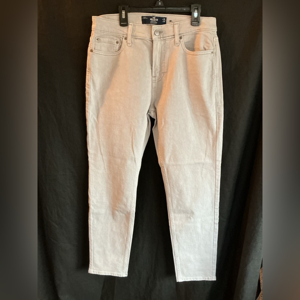 Hollister Men's Skinny Jeans in Light Gray Wash